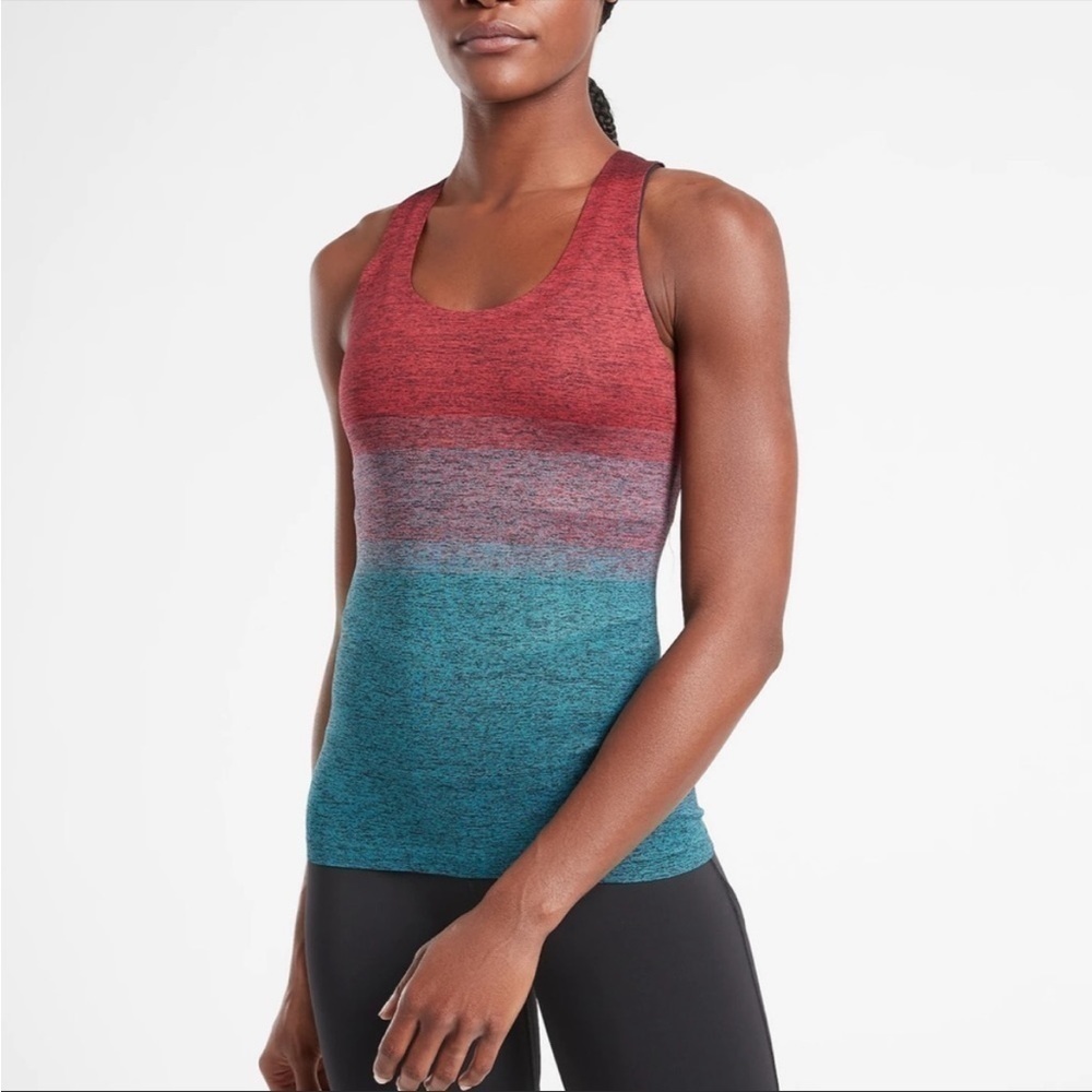 Athleta NWT Relay Tank Top Gradient Ombré Multi Blue/Red Size XS - Picture 1 of 8